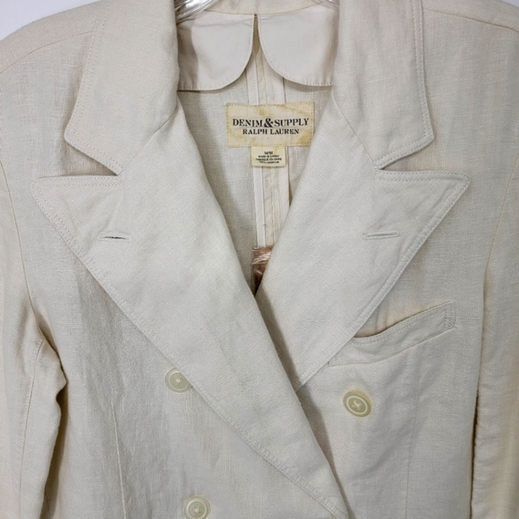 Denim & Supply Ralph Lauren Linen Jacket Blazer Women's Medium - Picture 3 of 6